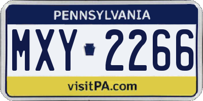 PA license plate MXY2266