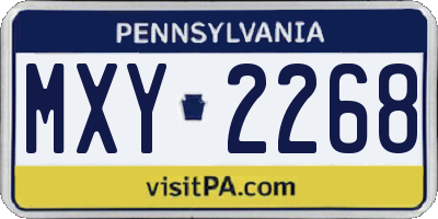 PA license plate MXY2268
