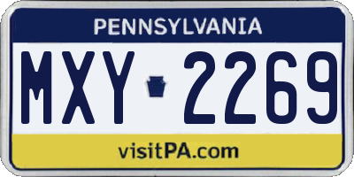 PA license plate MXY2269