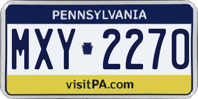 PA license plate MXY2270