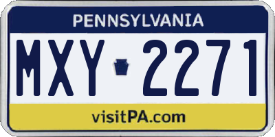 PA license plate MXY2271
