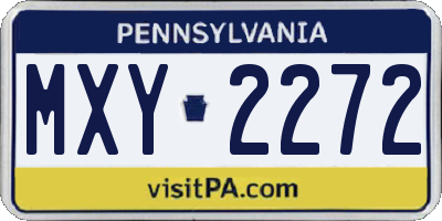 PA license plate MXY2272