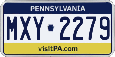 PA license plate MXY2279