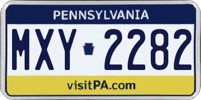 PA license plate MXY2282