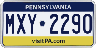 PA license plate MXY2290