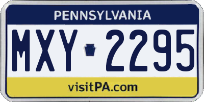 PA license plate MXY2295