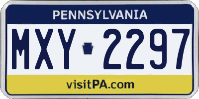 PA license plate MXY2297
