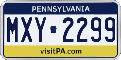 PA license plate MXY2299