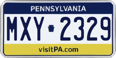 PA license plate MXY2329