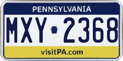 PA license plate MXY2368