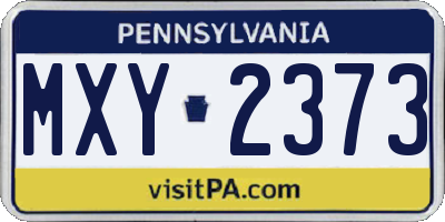 PA license plate MXY2373