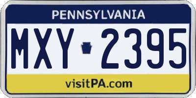 PA license plate MXY2395
