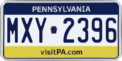PA license plate MXY2396