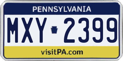PA license plate MXY2399
