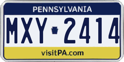 PA license plate MXY2414