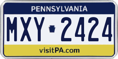 PA license plate MXY2424