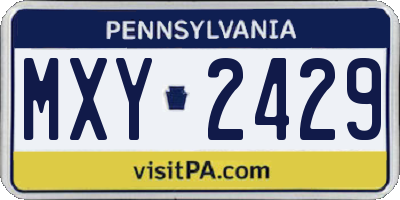 PA license plate MXY2429