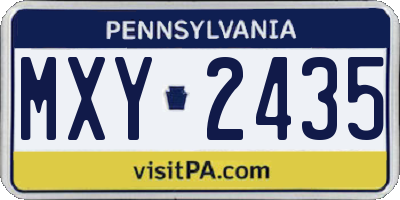 PA license plate MXY2435