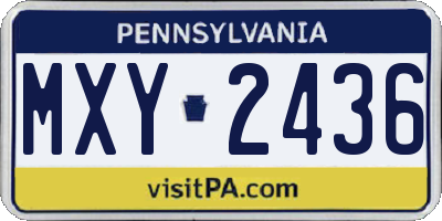 PA license plate MXY2436