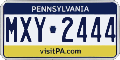 PA license plate MXY2444