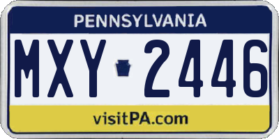 PA license plate MXY2446