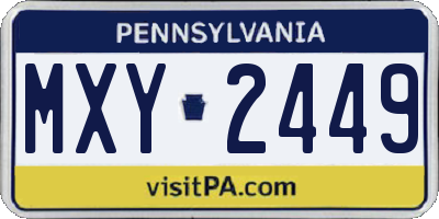 PA license plate MXY2449