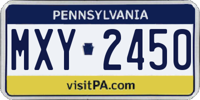 PA license plate MXY2450