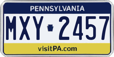 PA license plate MXY2457