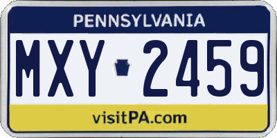 PA license plate MXY2459