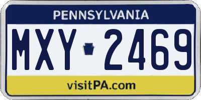 PA license plate MXY2469