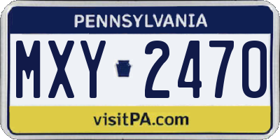 PA license plate MXY2470