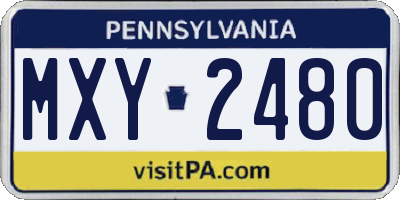PA license plate MXY2480