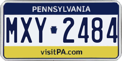 PA license plate MXY2484