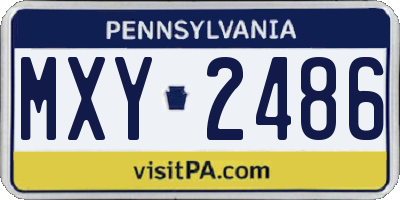 PA license plate MXY2486