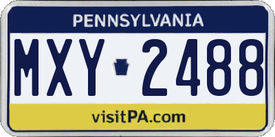 PA license plate MXY2488