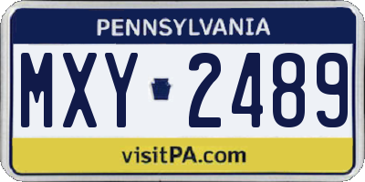 PA license plate MXY2489