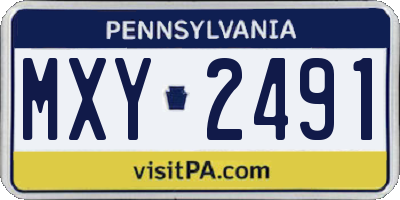 PA license plate MXY2491