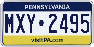 PA license plate MXY2495
