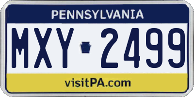 PA license plate MXY2499