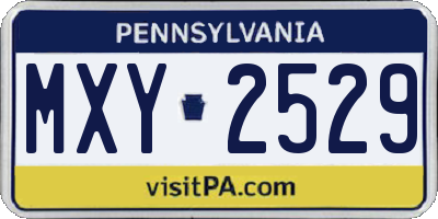 PA license plate MXY2529