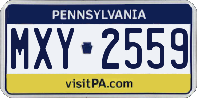 PA license plate MXY2559