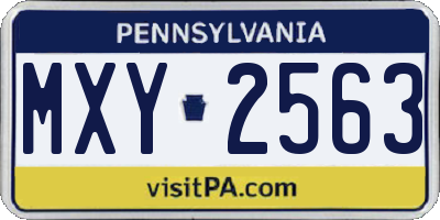 PA license plate MXY2563