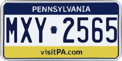 PA license plate MXY2565