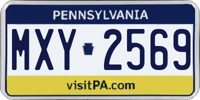 PA license plate MXY2569