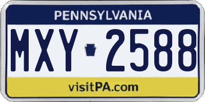 PA license plate MXY2588