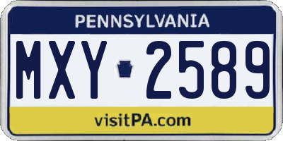PA license plate MXY2589