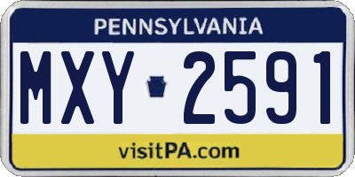 PA license plate MXY2591