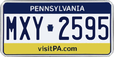 PA license plate MXY2595