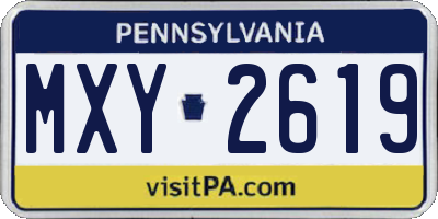 PA license plate MXY2619