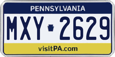 PA license plate MXY2629